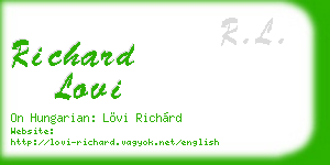 richard lovi business card